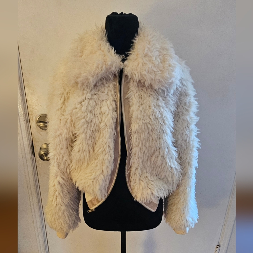 Reformation Cream Teddy Jacket